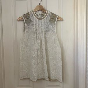 Anthropologie Tiny Sequin Blouse